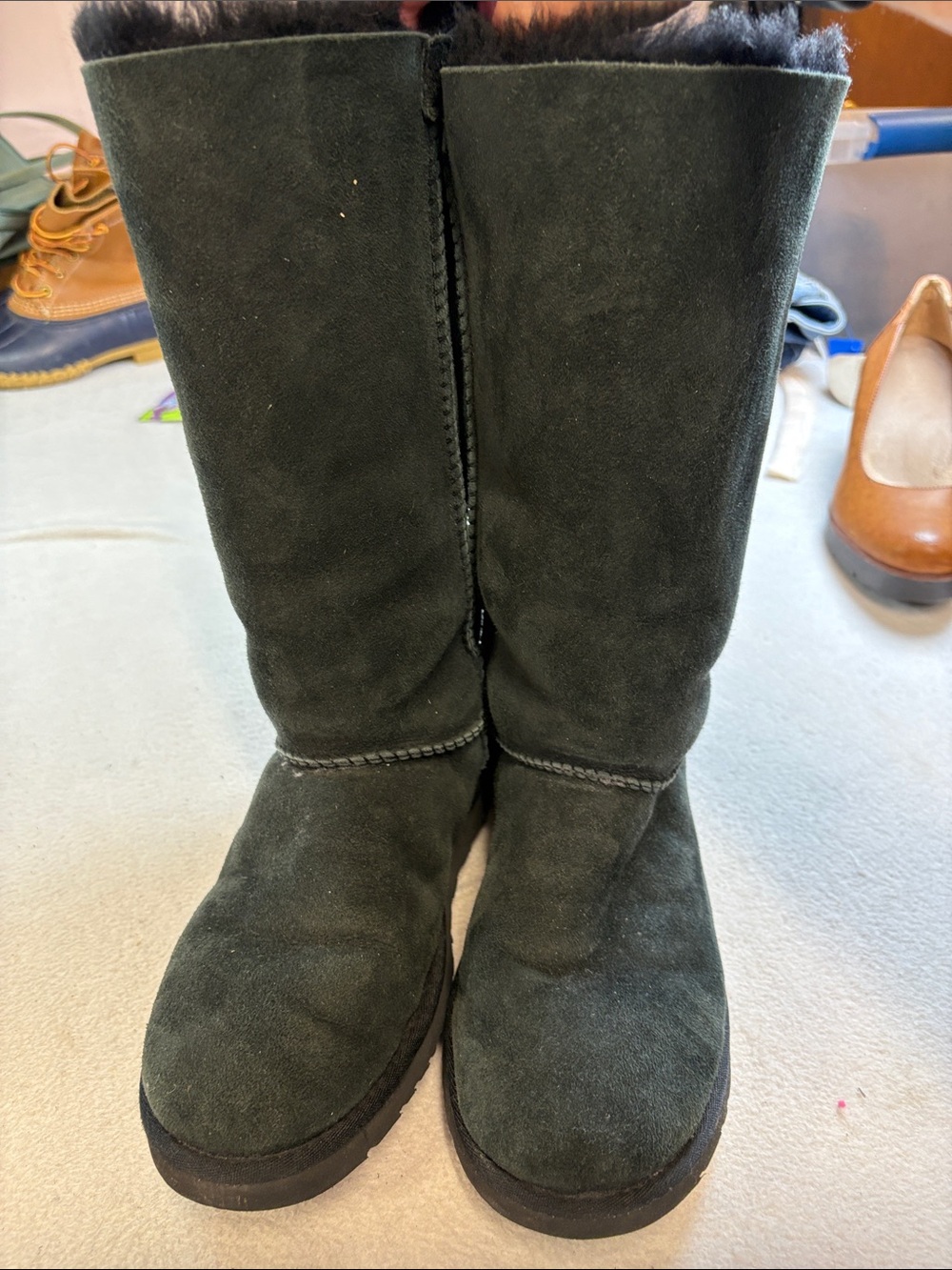 UGG Tall Suede Winter Boots in Black